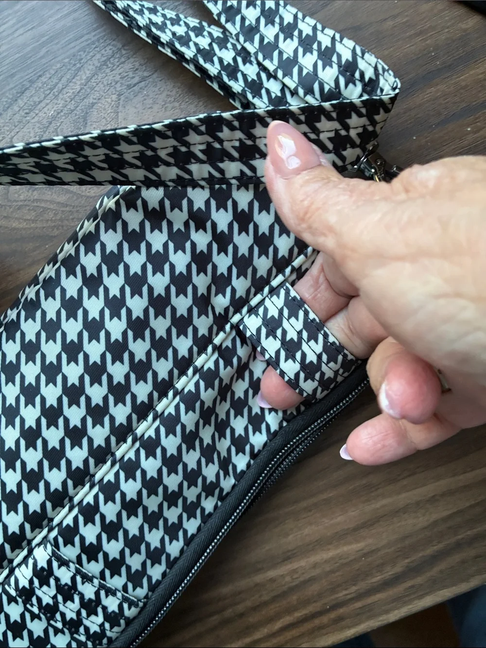 lug Black & White Houndstooth Quilted Crossbody coupe XL